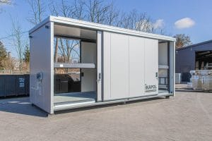 Magazyn chemiczny dwustronny izolowany na 24 IBC z utrzymaniem temperatury