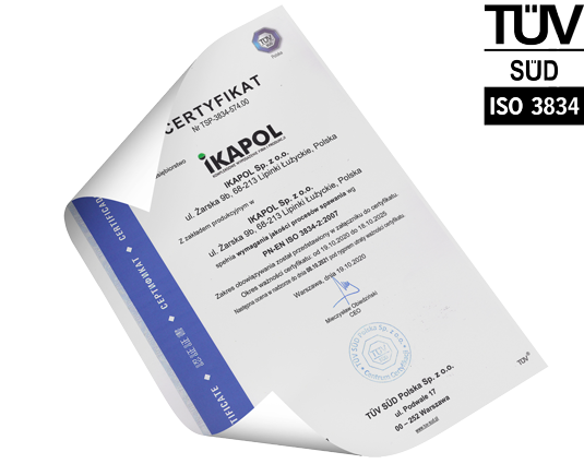 Certyfikacja IKAPOL - ISO 3834 - Magazyny chemiczne przeciwpożarowe ognioodporne