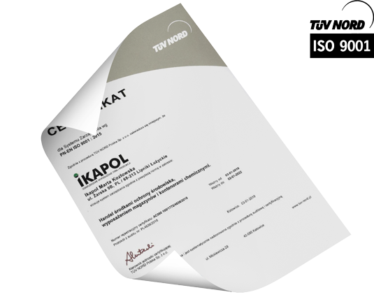 Certyfikacja IKAPOL - ISO 9001 - Magazyny chemiczne przeciwpożarowe ognioodporne